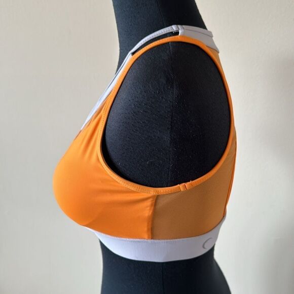 Zyia orange/gray mesh racerback front & inset, keyhole back sports bra. XS. - Picture 3 of 7